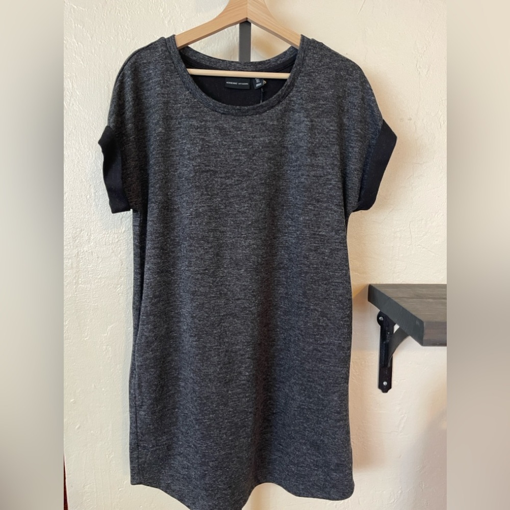 Adrienne Vittadini Short‎ Sleeve Womens Black Sheath Dress Size L